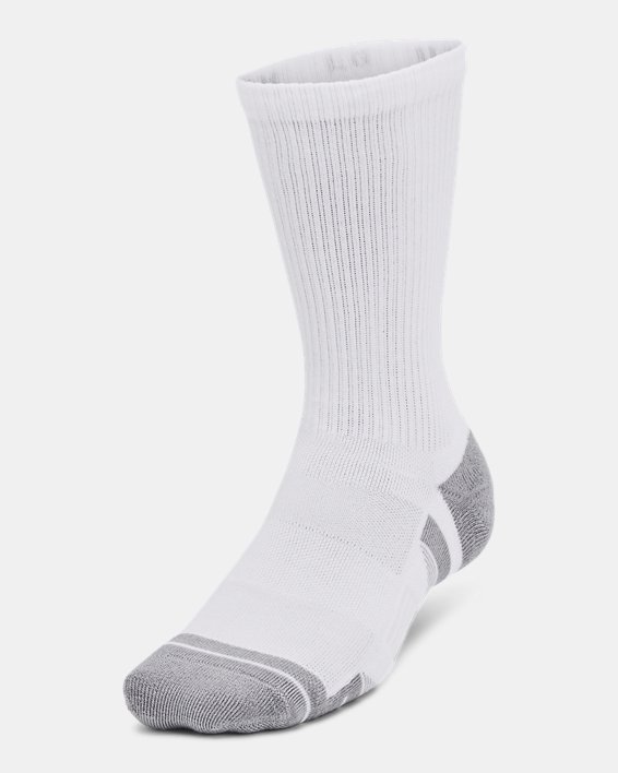 Unisex UA Performance Tech 3-Pack Crew Socks in White image number 1